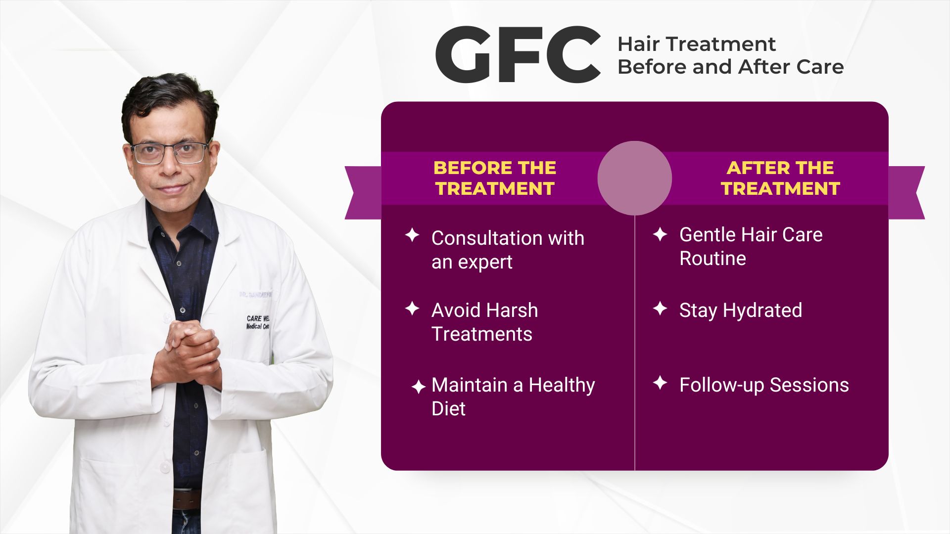 gfc hair treatment before and after care