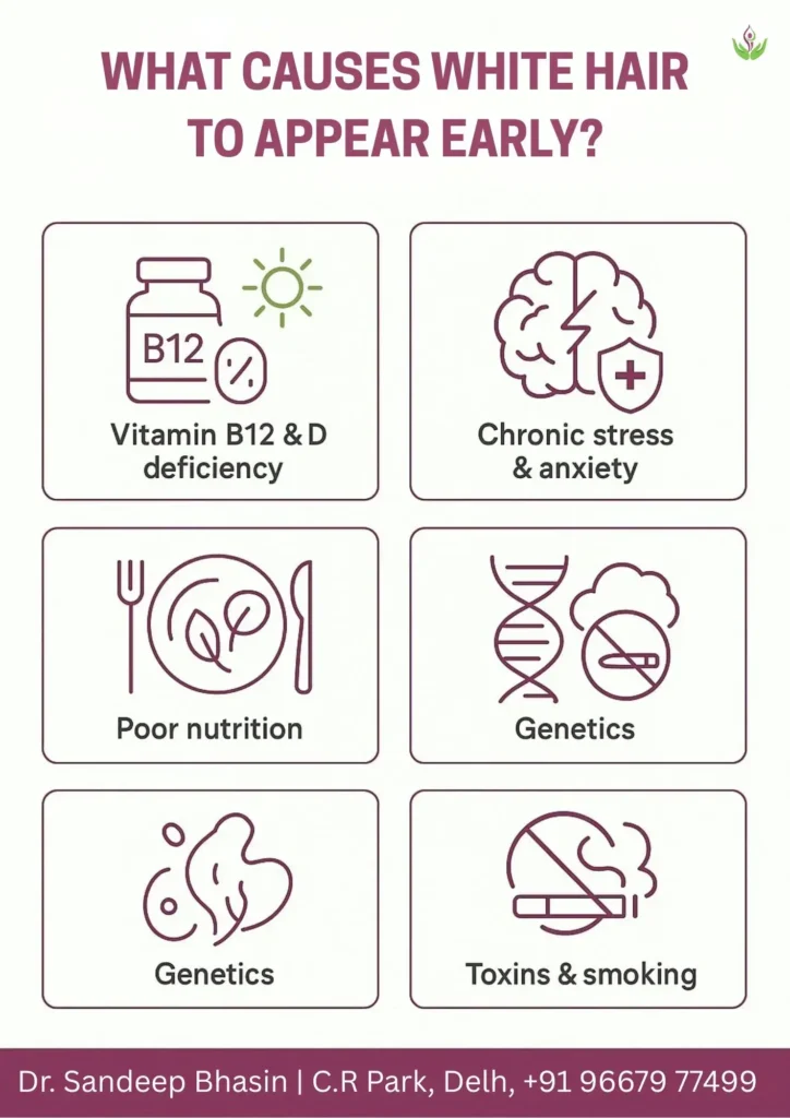 Causes of white hair