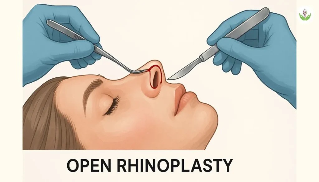Open rhinoplasty surgery by expert surgeon in Delhi