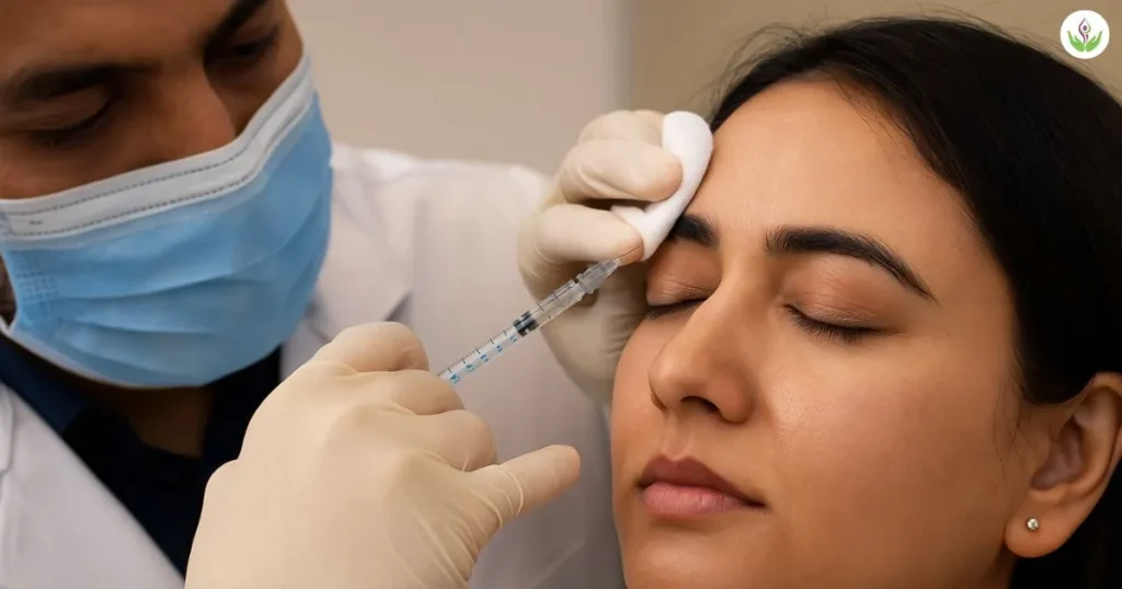 Botox forehead injection in Delhi clinic