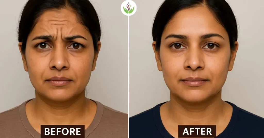 Forehead Botox before and after result in Delhi