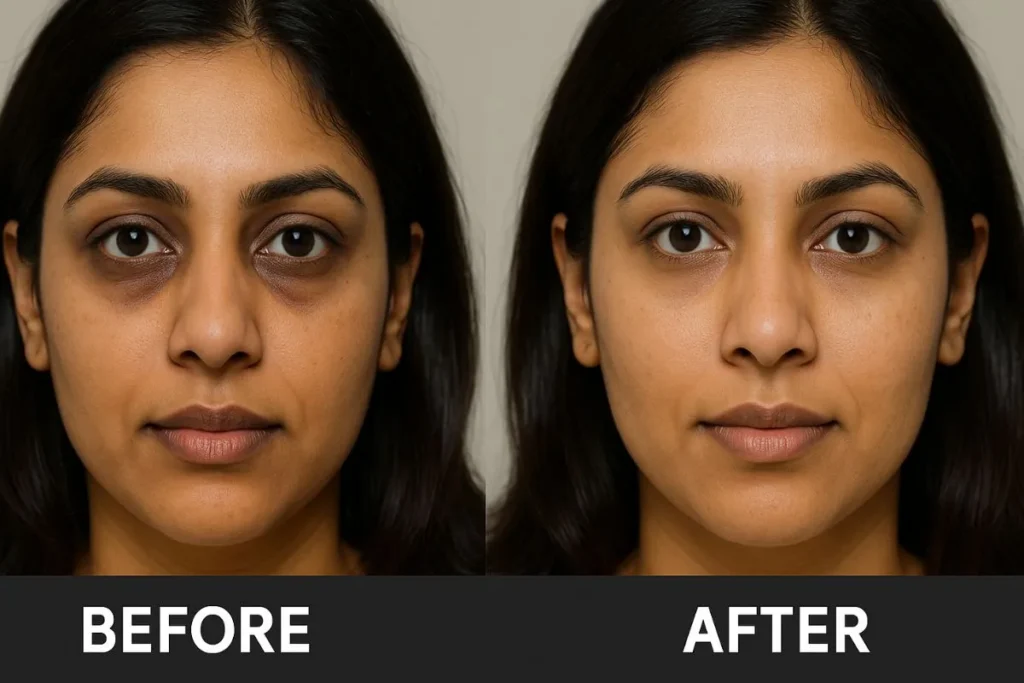 Dark circles removal before and after resul photo in delhi