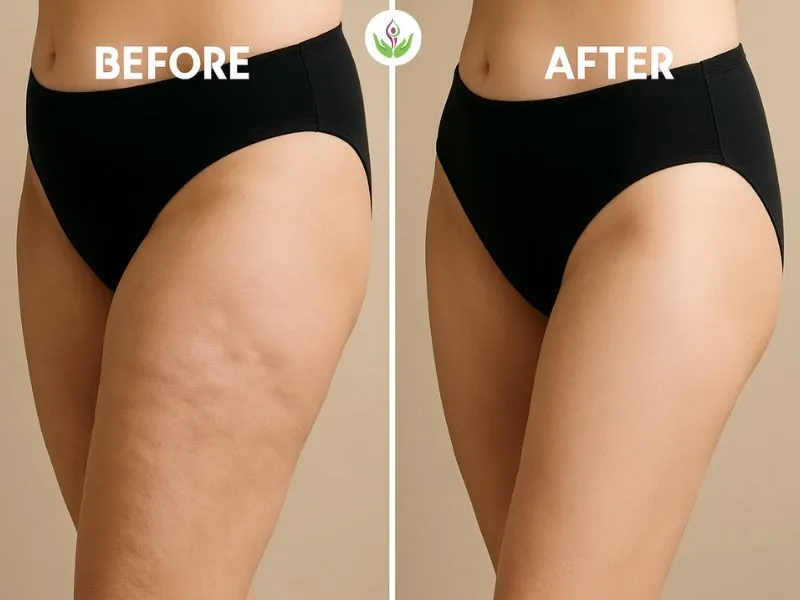 Outer thigh liposuction before and after photo