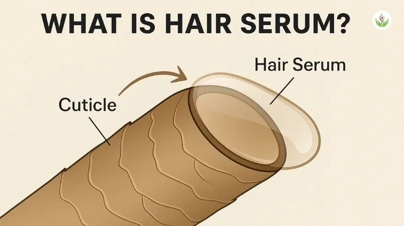 Hair serum coating hair cuticle infographic