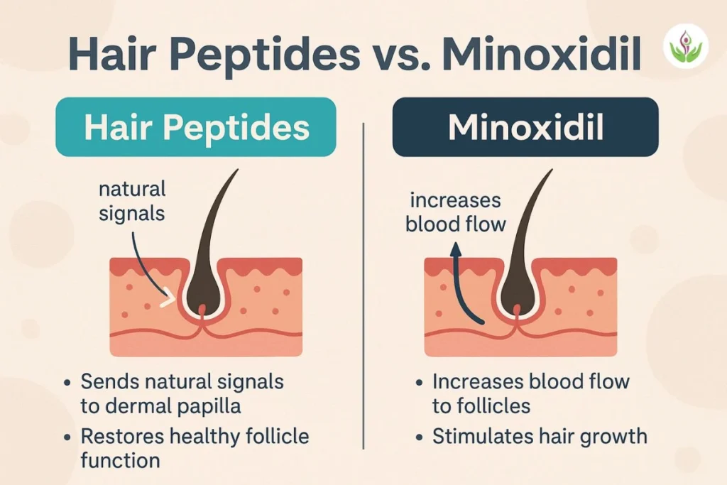 comparing Hair Peptides vs Minoxidil for hair regrowth