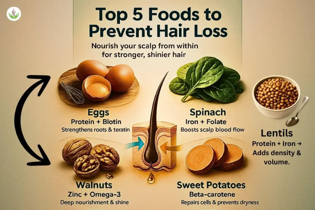 Top 5 Foods to Prevent Hair Loss