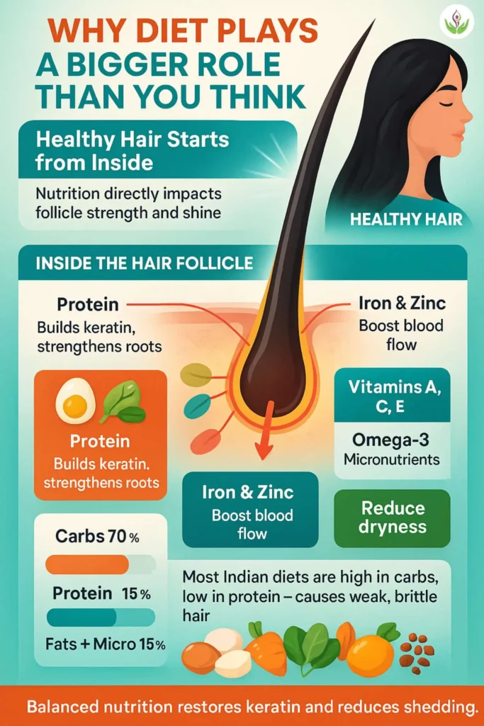 Why diet plays a bigger role in hair health infographic Delhi