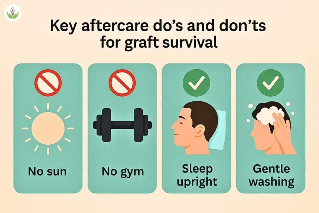 after hair transplant care tips infographic