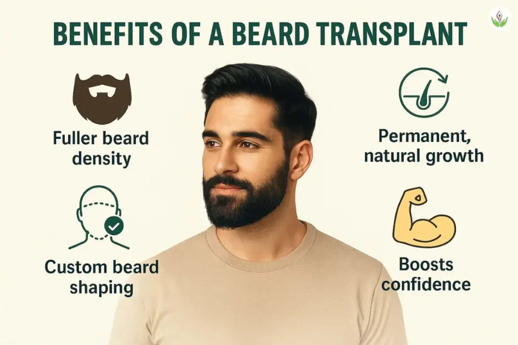 showing the benefits of a beard transplant