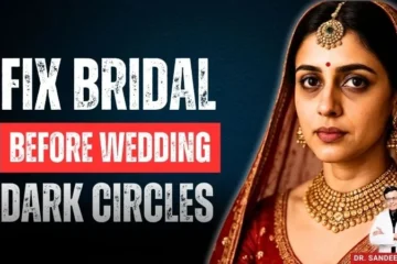 Bride with bright under eyes after dark circles treatment before wedding