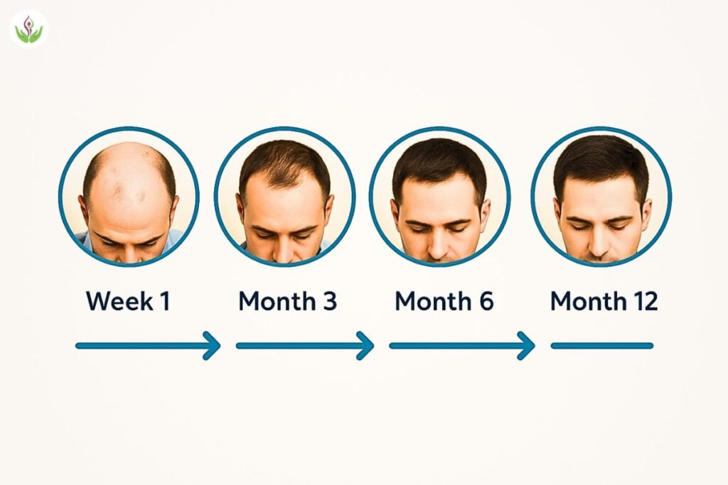 month by month hair transplant growth timeline