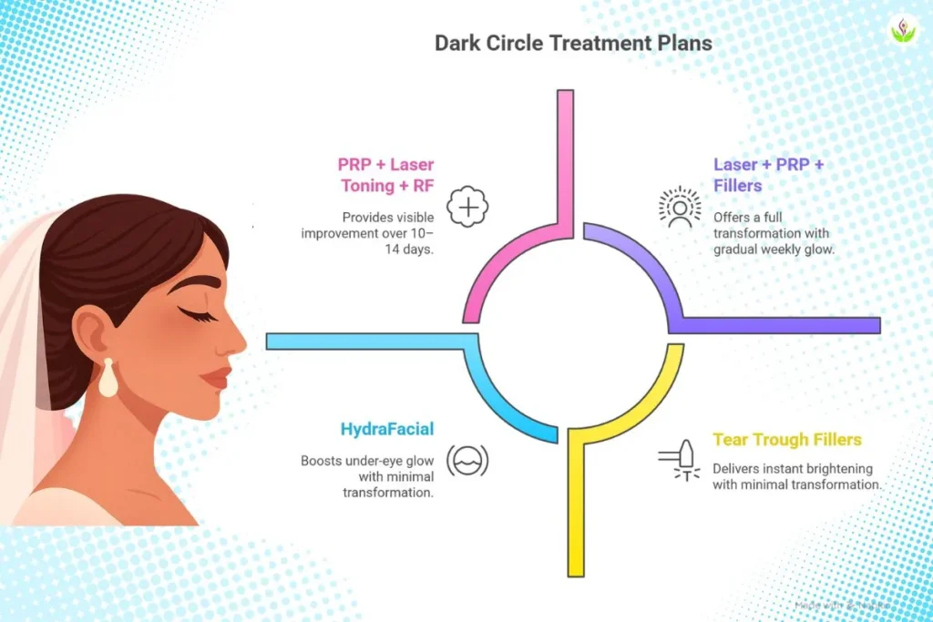 showing how fast you can fix dark circles before wedding with 60, 30 and 7 day treatment plans
