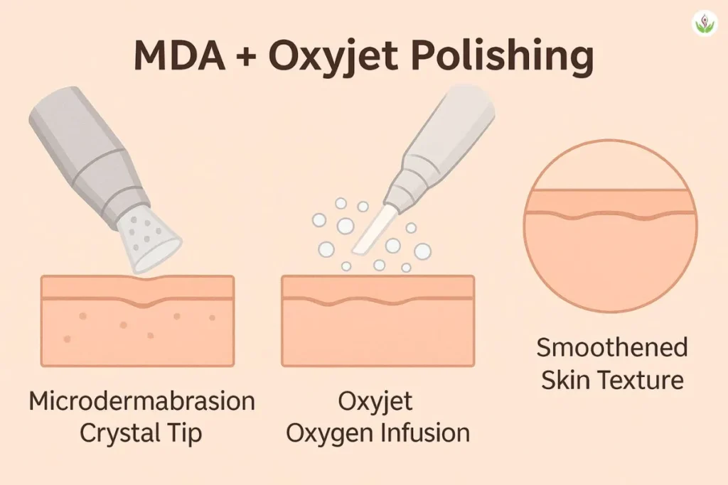 MDA microdermabrasion and Oxyjet polishing treatment for smooth bridal glow