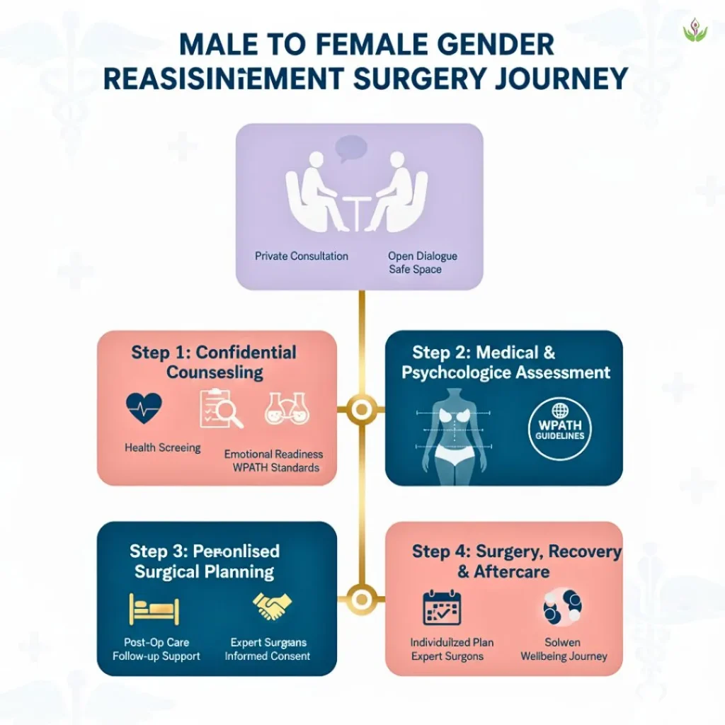 Male to female gender reassignment surgery process explained.