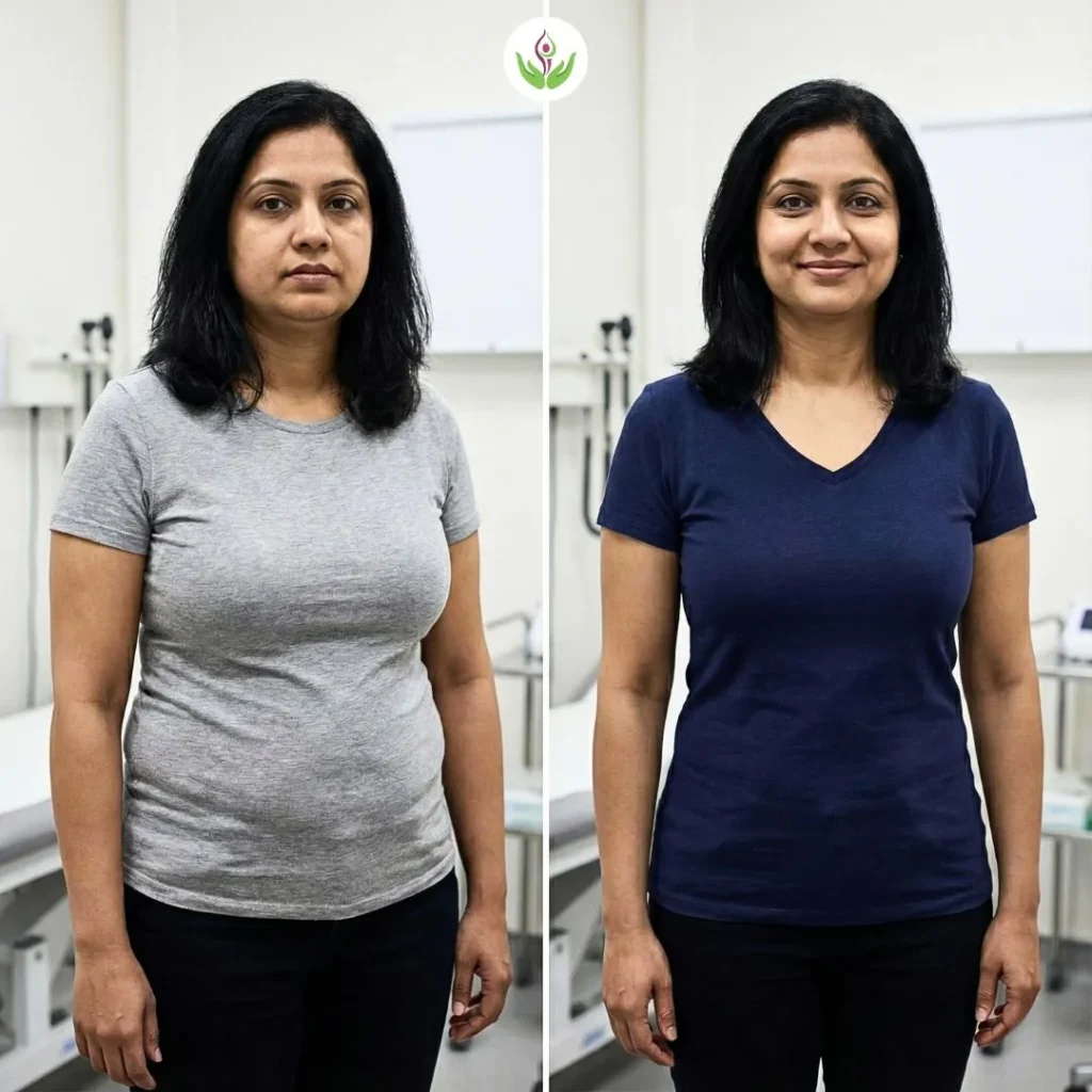 Non surgical weight loss results Indian female