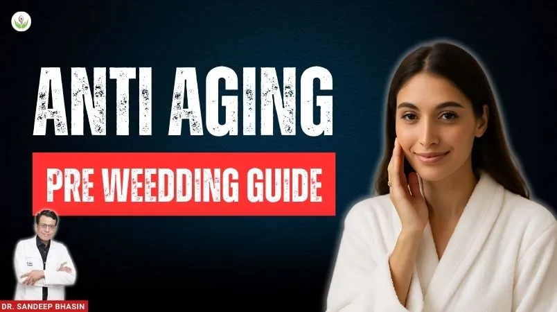 Bride with glowing skin for pre wedding anti aging guide