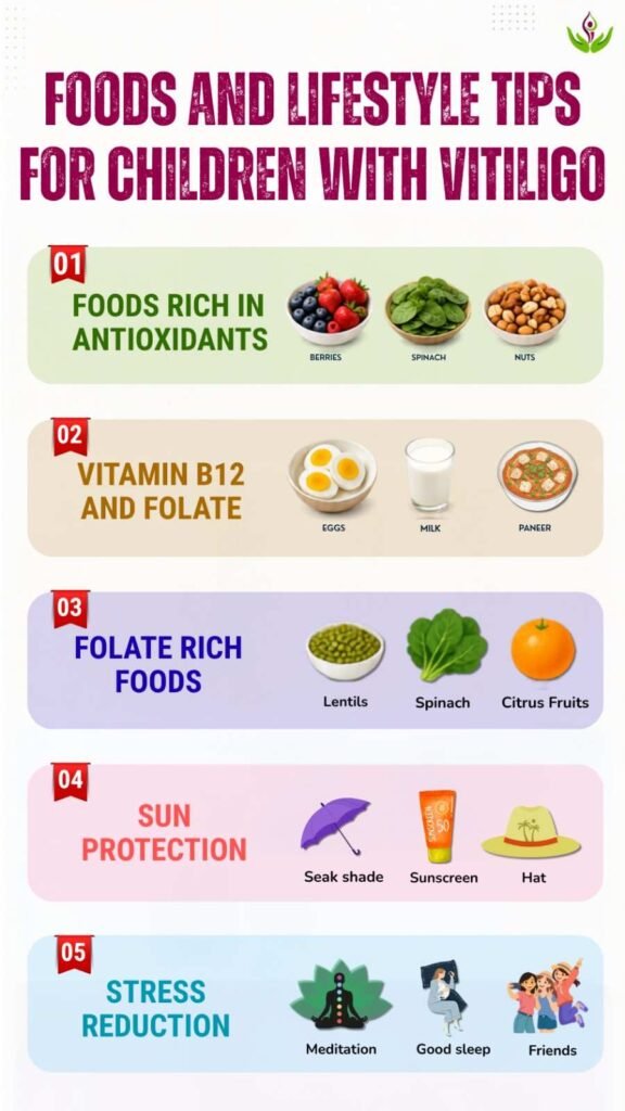 Foods and Lifestyle Tips for Children With Vitiligo