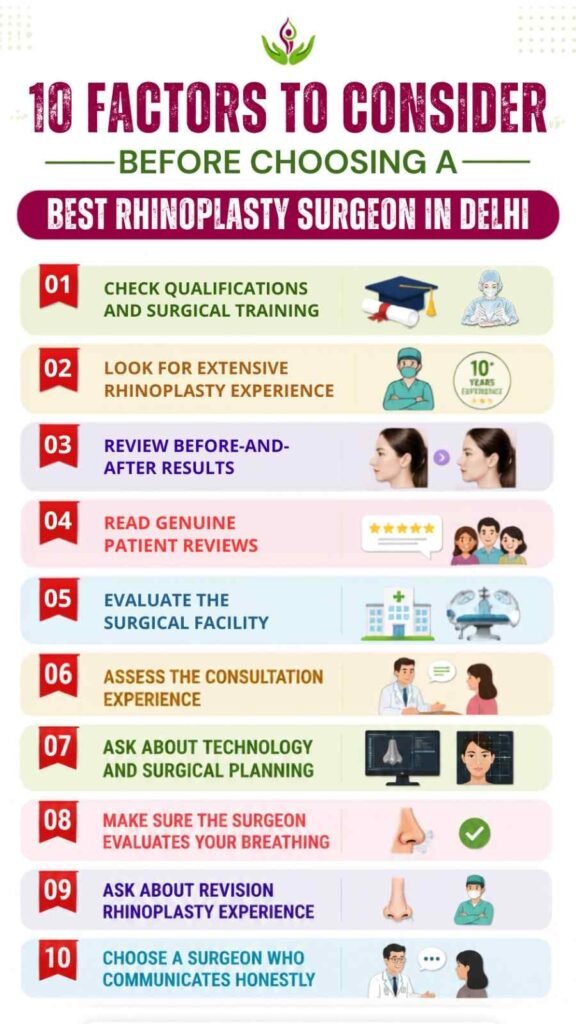 10 Factors to Consider Before Choosing a Best Rhinoplasty Surgeon in Delhi